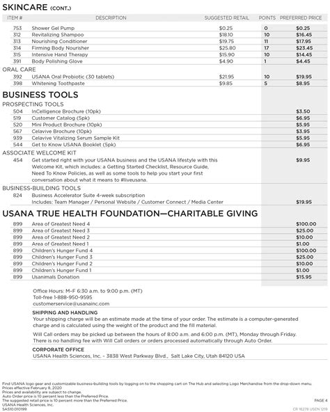 usana product price|usana price list.
